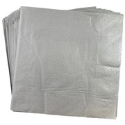 Metallic Silver 2 Ply Paper Dinner Napkins Pk 50