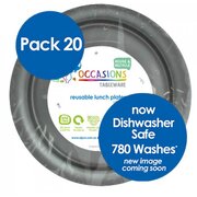 Reusable Silver Plastic Lunch Plates 18cm (Pk 20)