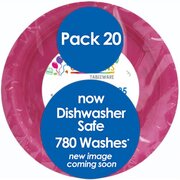 Reusable Magenta Pink Plastic Lunch Plates 18cm (Pk 20)