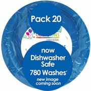 Reusable Royal Blue Plastic Lunch Plates 18cm (Pk 20)