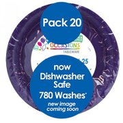 Reusable Purple Plastic Lunch Plates 18cm (Pk 20)