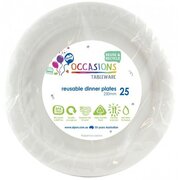 Reusable White Plastic Dinner Plates 23cm (Pk 600)