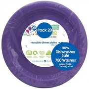 Reusable Lavender Plastic Dinner Plates 23cm (Pk 20)