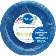 Reusable Royal Blue Plastic Dinner Plates 23cm (Pk 20)