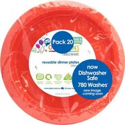 Reusable Orange Plastic Dinner Plates 23cm (Pk 20)
