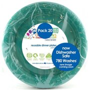 Reusable Green Plastic Dinner Plates 23cm (Pk 20)