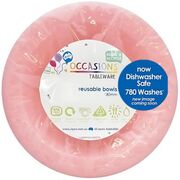 Reusable Light Pink Plastic Bowls 18cm (Pk 20)