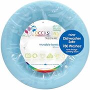 Reusable Light Blue Plastic Bowls 18cm (Pk 20)