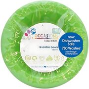 Reusable Lime Green Plastic Bowls 18cm (Pk 20)