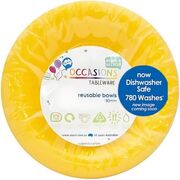 Reusable Yellow Plastic Bowls 18cm (Pk 20)