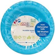 Reusable Azure Blue Plastic Bowls 18cm (Pk 20)