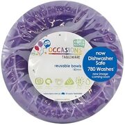 Reusable Purple Plastic Bowls 18cm (Pk 20)