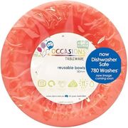 Reusable Orange Plastic Bowls 18cm (Pk 20)