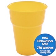 Reusable Yellow Plastic Cups 285ml Pk 20 
