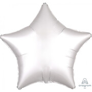 Satin White 19in. Star Foil Balloon Pk 1
