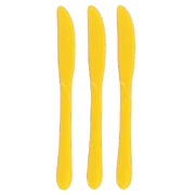 Reusable Yellow Plastic Knives 19cm (Pk 20)