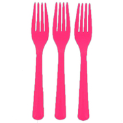 Reusable Magenta Pink Plastic Forks 18cm (Pk 20)