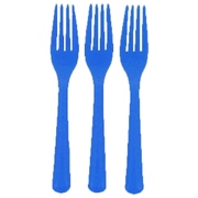 Reusable Royal Blue Plastic Forks 18cm (Pk 20)