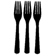 Reusable Black Plastic Forks 18cm (Pk 20)