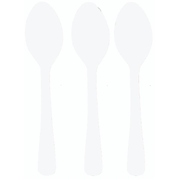Reusable White Plastic Spoons 16cm (Pk 20)