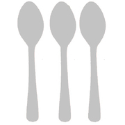Reusable Silver Plastic Spoons 16cm (Pk 20)