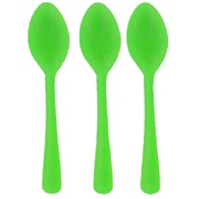 Reusable Lime Green Plastic Spoons 16cm (Pk 20)