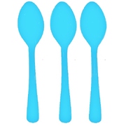 Reusable Azure Blue Plastic Spoons 16cm (Pk 20)