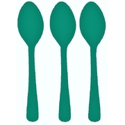 Reusable Green Plastic Spoons 16cm (Pk 20)