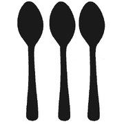 Reusable Black Plastic Spoons 16cm (Pk 20)