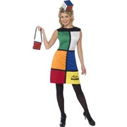 Adult Rubiks Cube Female Costume Large Size 16-18