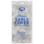 Clear Rectangular Silver Stars Tablecover Pk 12 