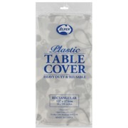 Clear Rectangular Silver Hearts Tablecover Pk 12 