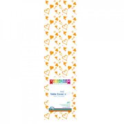 Clear with Gold Hearts Plastic Tablecover Roll (1.2m x 30m) Pk 1