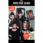Halloween Assorted Black & Silver Gothic Photo Prop Frames Pk 12