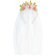 Gold Metal Bride To Be Gold Headband with Veil & Flowers