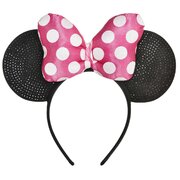 Deluxe Minnie Mouse Headband with Ears & Pink Bow