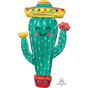 Fiesta Cactus Supershape Foil Balloon (60cm x 96cm) Pk 1