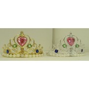Assorted Gold or Silver Plastic Tiara With Pearls & Gems Pk 2