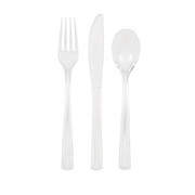 Reusable Clear Plastic Cutlery Set (Pk 18)
