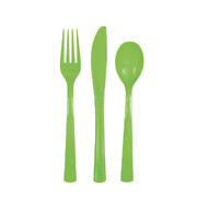 Reusable Lime Green Plastic Cutlery Set (Pk 18)