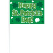 St Patrick's Day Flag Waver Pk 12 15x26cm