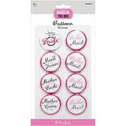 Elegant Bridal Party Assorted Badges Buttons Pk 8