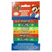 Super Mario Bros Rubber Bracelets Party Favours Pk 6