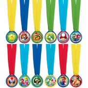 Super Mario Bros Award Medal Party Favours Pk 12
