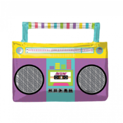 Awesome 90's Party Boombox Supershape Foil Balloon (68cm x 55cm) Pk 1