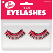 Red Tinsel Self Adhesive Eyelashes (1 Pair)