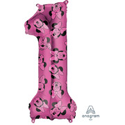 Minnie Mouse 1st Birthday Pink Number #1 Foil Supershape Balloon (86cm) Pk 1