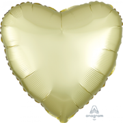 Satin Pastel Yellow 17in. Heart Foil Balloon Pk 1