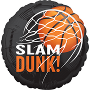 Slam Dunk Basketball Foil Balloon 43cm | Nothin' But Net Party Balloon