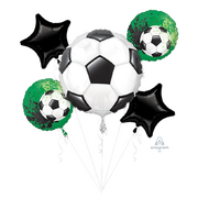 Soccer Goal Getter Foil Balloon Bouquet 5 Pack | Soccer Ball Helium Balloons